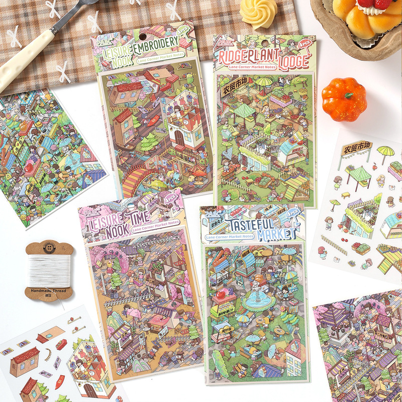 Embellishments For Scrapbooking - 4 folhas de autocolantes 3D com