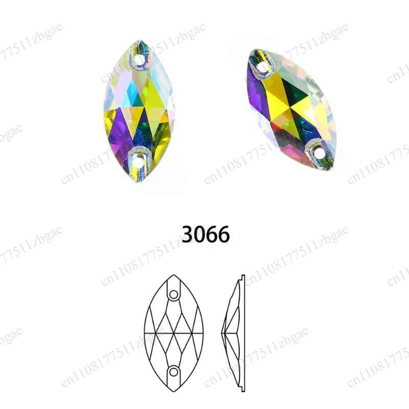 Sew On Rhinestone - Strass de cristal AB com base