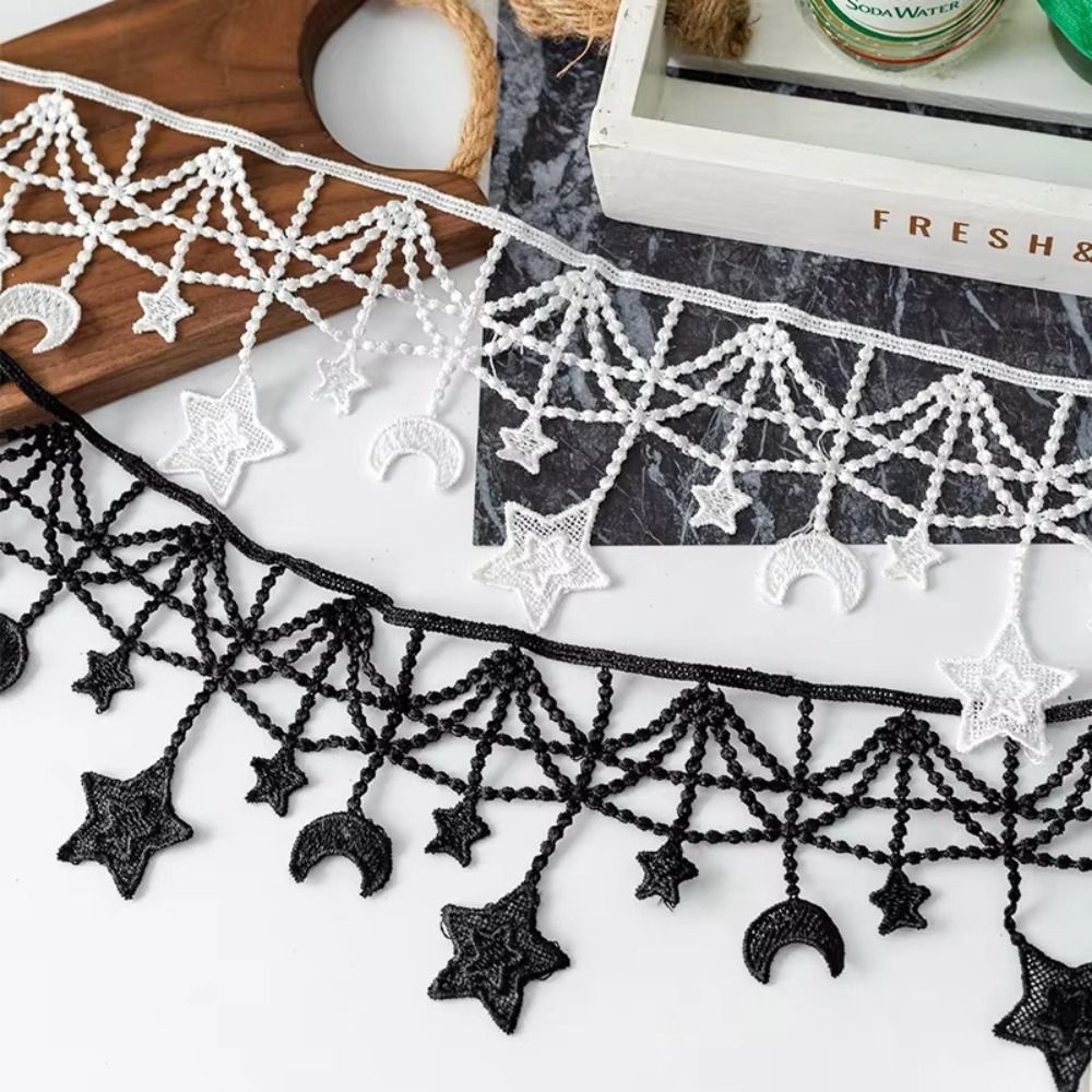 Fita de Renda Preta e Branca c - Lace Ribbon Trim avaliação e preço