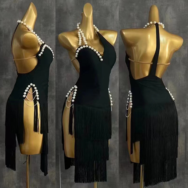 2025 high end vestido de dança - Beaded Trim Fringe avaliação e preço