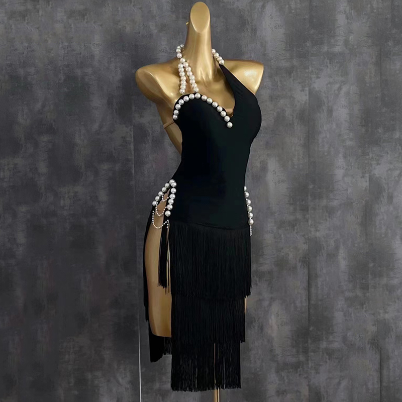 2025 high end vestido de dança - Beaded Trim Fringe avaliação e preço