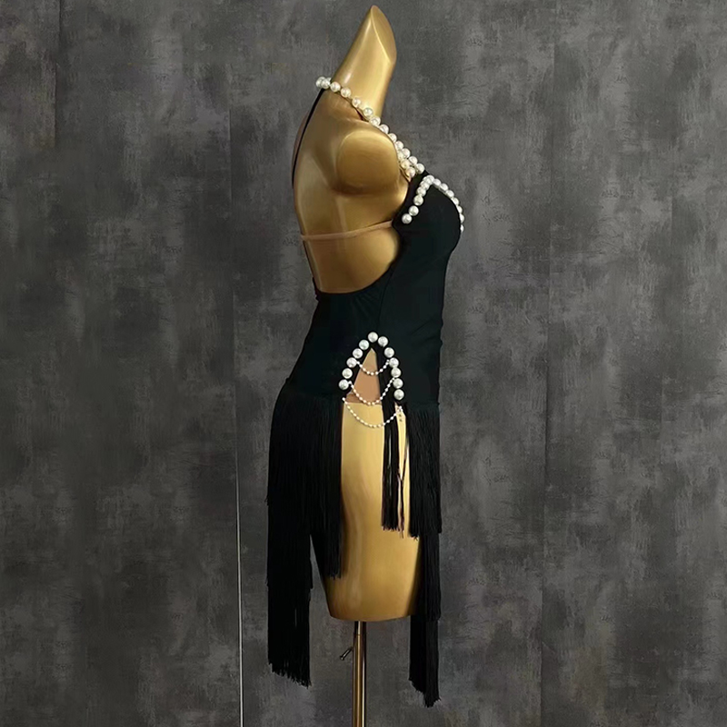2025 high end vestido de dança - Beaded Trim Fringe avaliação e preço