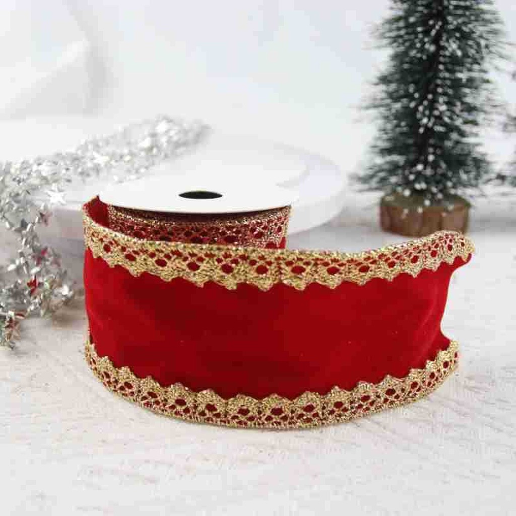 Fita de tecido com fio, veludo - Velvet Ribbon Roll avaliação e preço