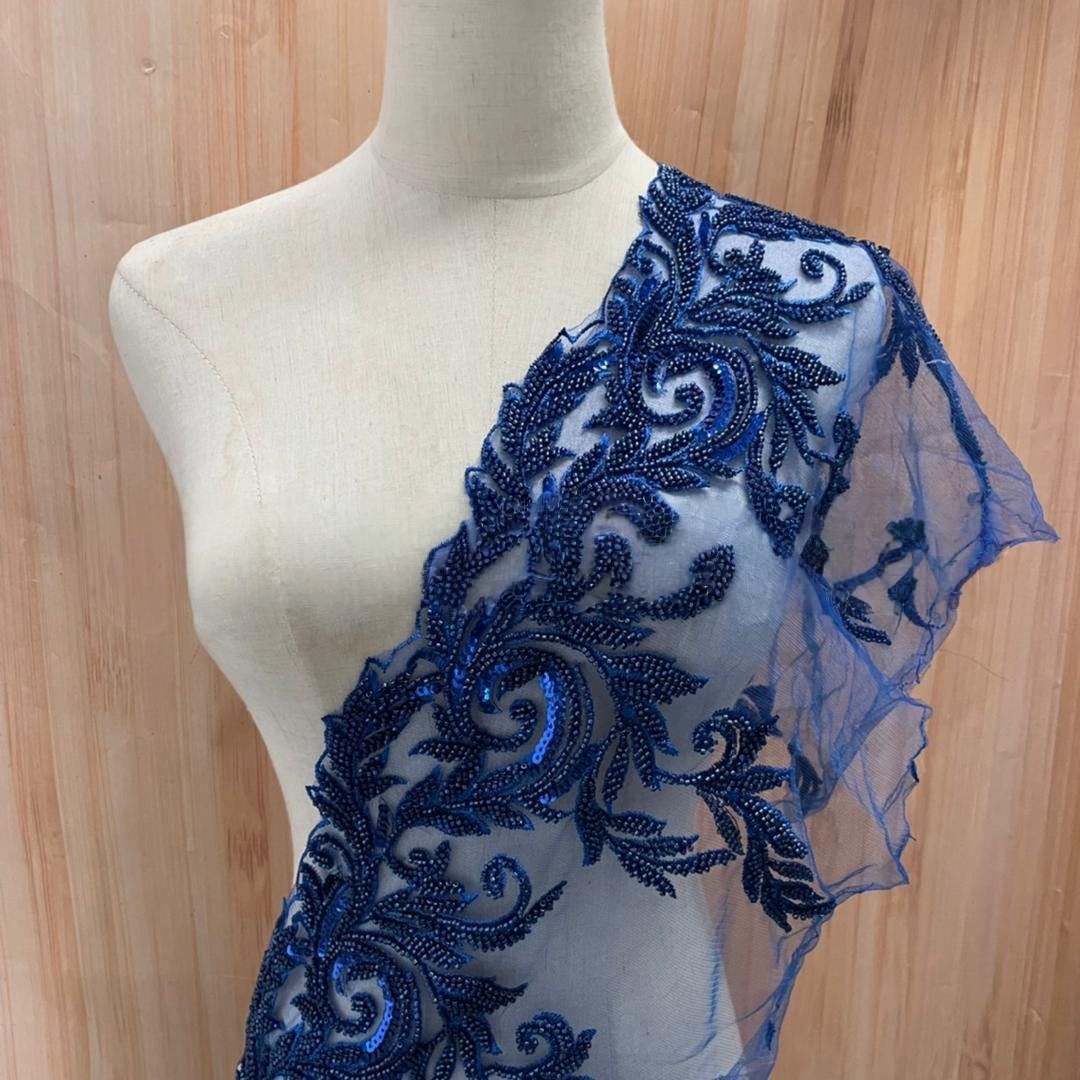 Guarnição de renda bordada com - Beaded Trim Fringe avaliação e preço