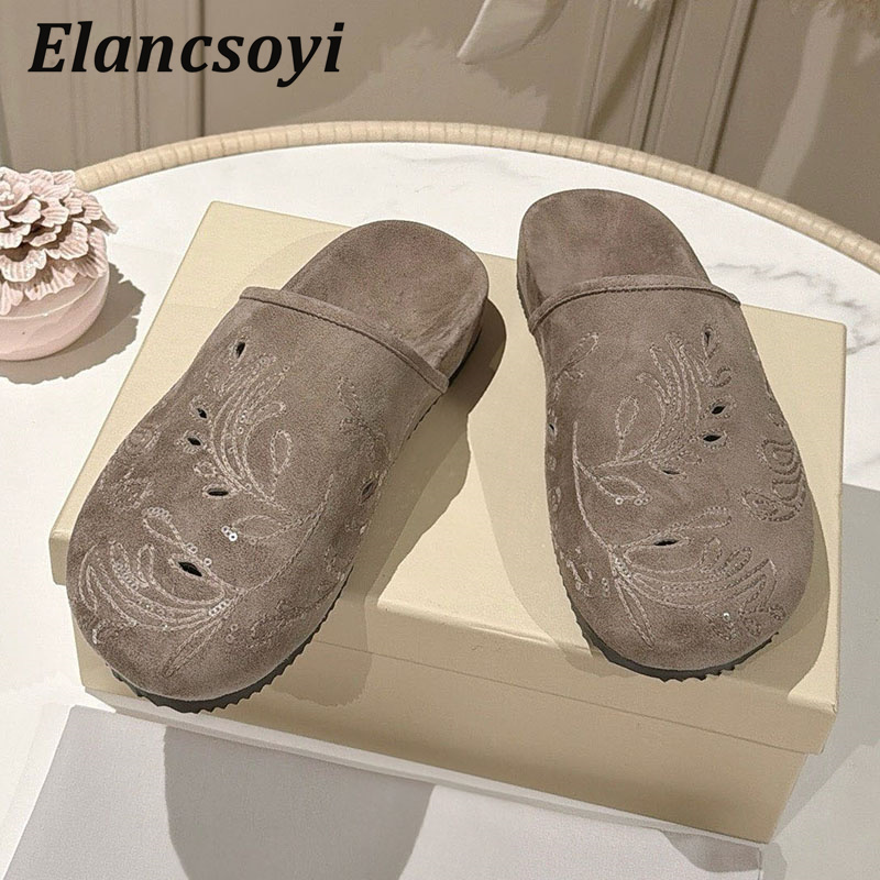 Sapatos Mule Femininos Casuais - Embroidery Embellishments avaliação e preço