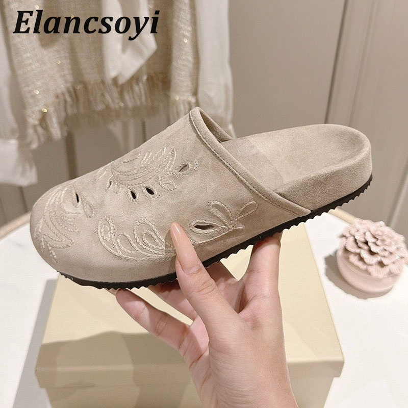 Sapatos Mule Femininos Casuais - Embroidery Embellishments avaliação e preço