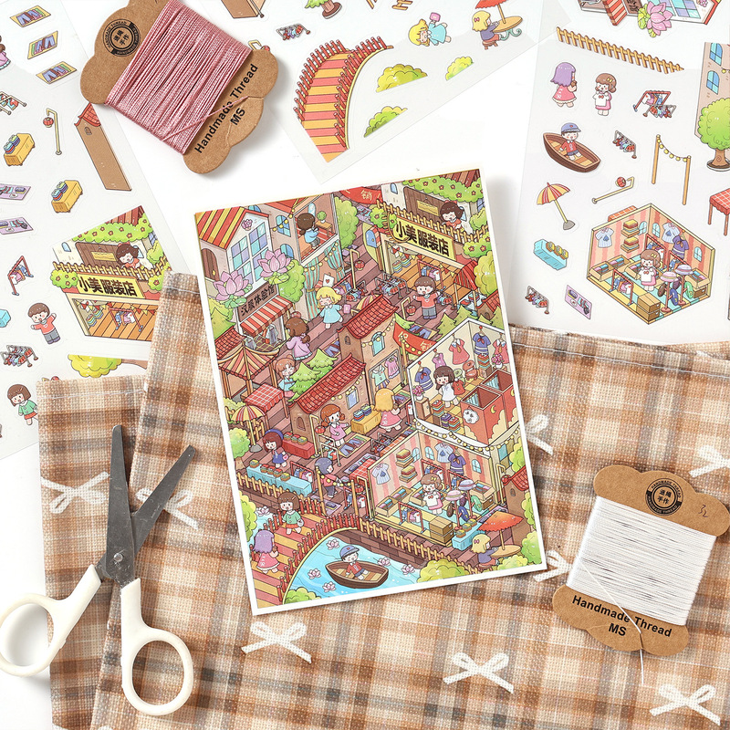 4 folhas de autocolantes 3D co - Embellishments For Scrapbooking avaliação e preço